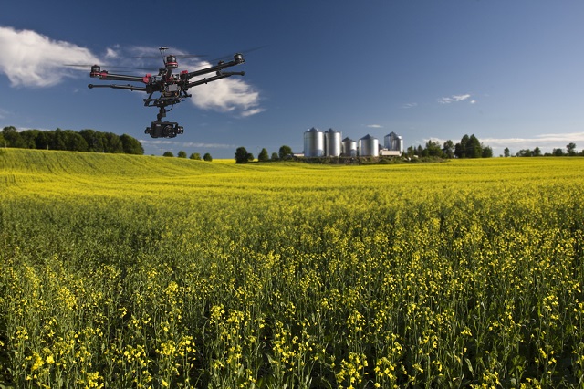 Drones utilized for large scale agriculture